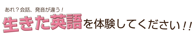 生きた英語を体験してください！！